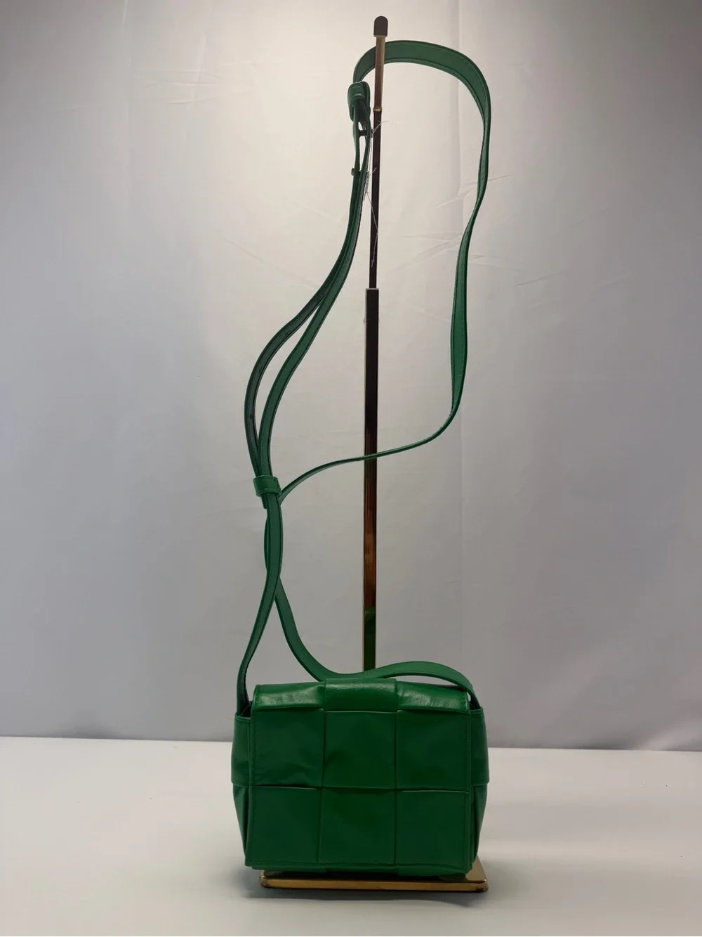 Bottega Veneta Intrecciato Green Leather Crossbody